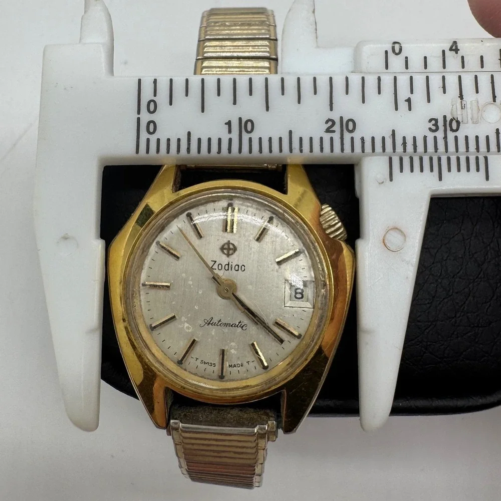 Zodiac Olympos Automatic Womens Watch 10k RGP Speidel Band Swiss Made Vintage
